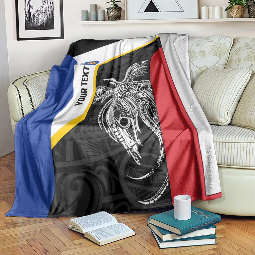 Personalised PNG Gulf Province Blanket Bird of Paradise Tattoo Flag Motif - Polynesian Pride