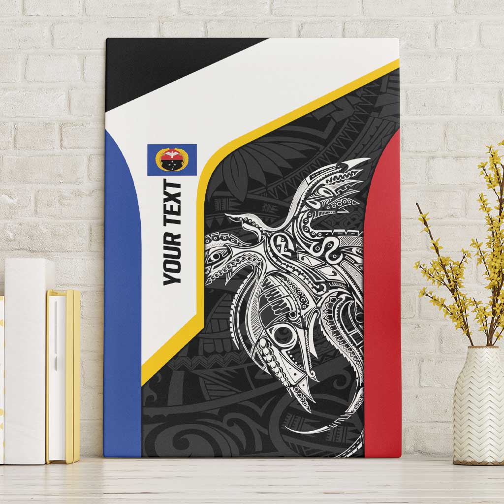 Personalised PNG Gulf Province Canvas Wall Art Bird of Paradise Tattoo Flag Motif LT9 Without Frame Black - Polynesian Pride