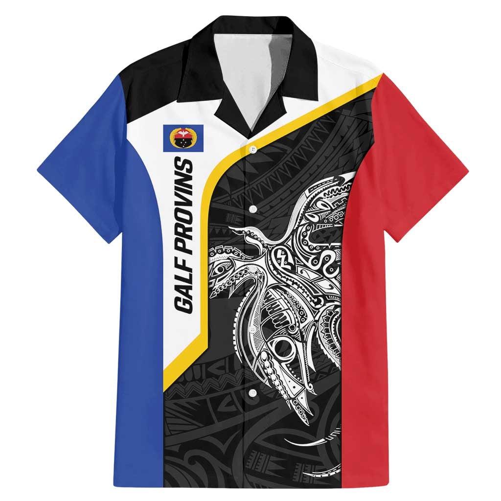 Personalised PNG Gulf Province Family Matching Mermaid Dress and Hawaiian Shirt Bird of Paradise Tattoo Flag Motif - Polynesian Pride