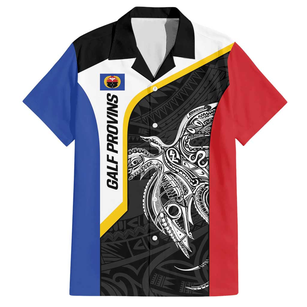 Personalised PNG Gulf Province Family Matching Short Sleeve Bodycon Dress and Hawaiian Shirt Bird of Paradise Tattoo Flag Motif - Polynesian Pride