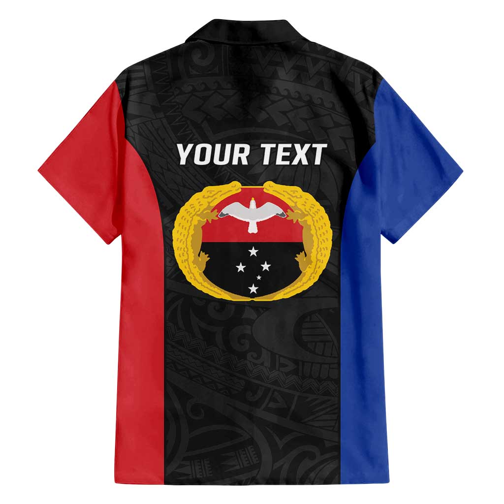 Personalised PNG Gulf Province Family Matching Summer Maxi Dress and Hawaiian Shirt Bird of Paradise Tattoo Flag Motif - Polynesian Pride