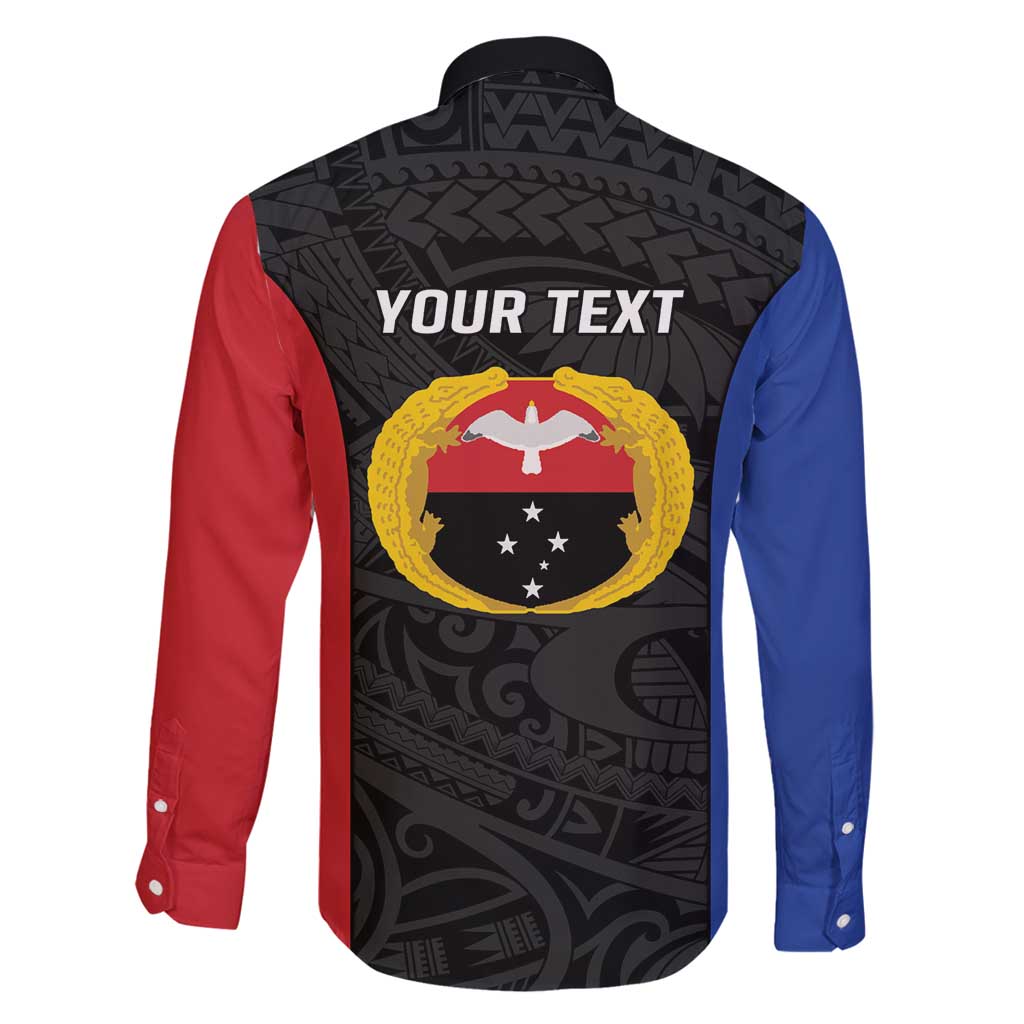 Personalised PNG Gulf Province Family Matching Tank Maxi Dress and Hawaiian Shirt Bird of Paradise Tattoo Flag Motif - Polynesian Pride