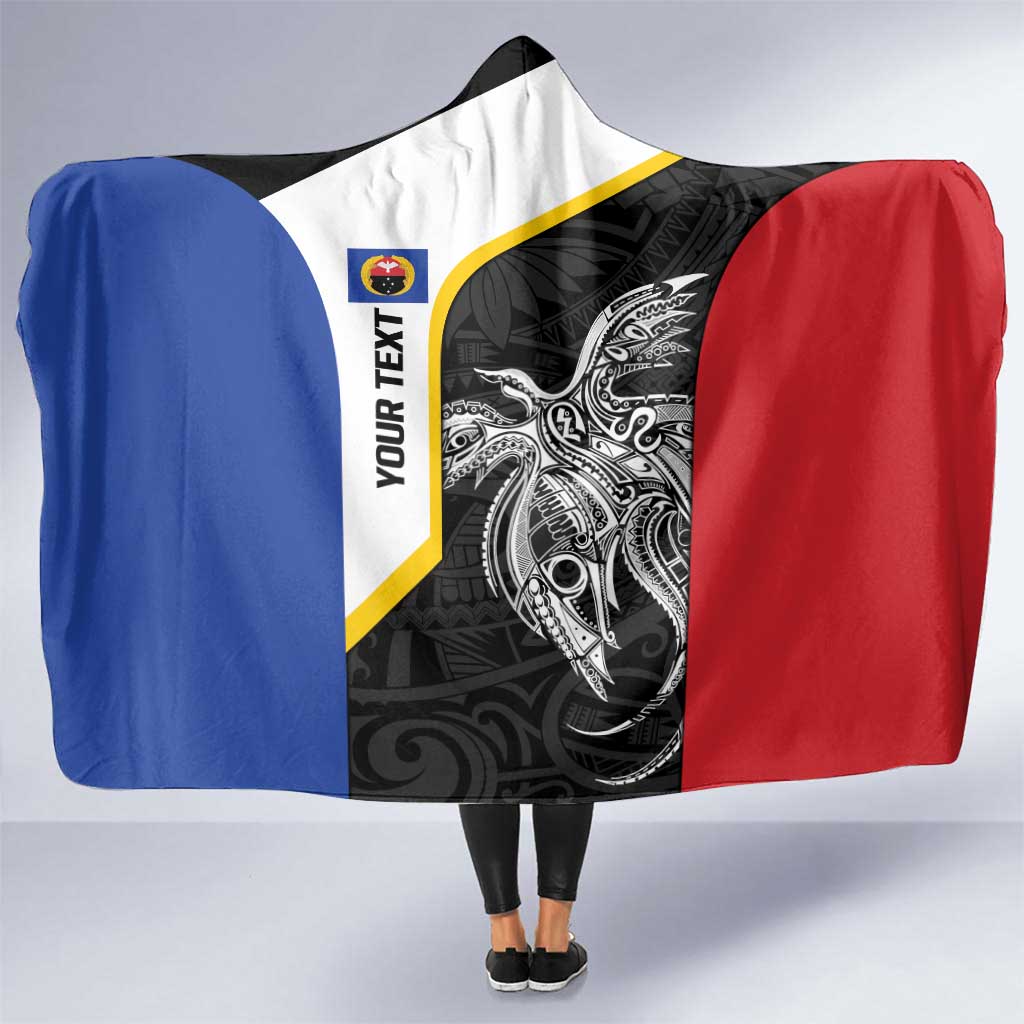 Personalised PNG Gulf Province Hooded Blanket Bird of Paradise Tattoo Flag Motif - Polynesian Pride