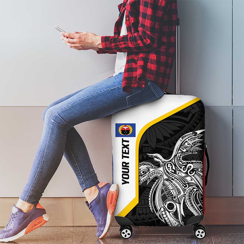 Personalised PNG Gulf Province Luggage Cover Bird of Paradise Tattoo Flag Motif - Polynesian Pride
