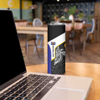 Personalised PNG Gulf Province Skinny Tumbler Bird of Paradise Tattoo Flag Motif - Polynesian Pride