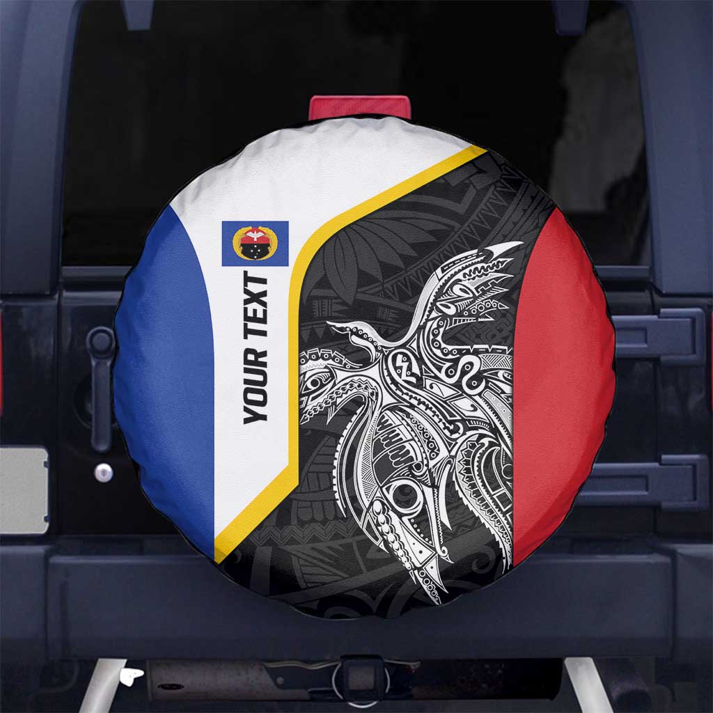 Personalised PNG Gulf Province Spare Tire Cover Bird of Paradise Tattoo Flag Motif - Polynesian Pride