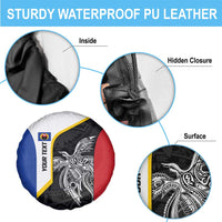 Personalised PNG Gulf Province Spare Tire Cover Bird of Paradise Tattoo Flag Motif - Polynesian Pride