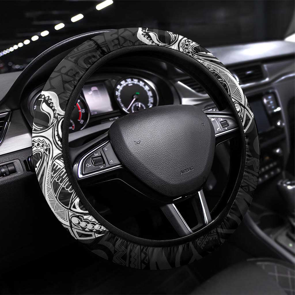 PNG Gulf Province Steering Wheel Cover Bird of Paradise Tattoo Flag Motif - Polynesian Pride