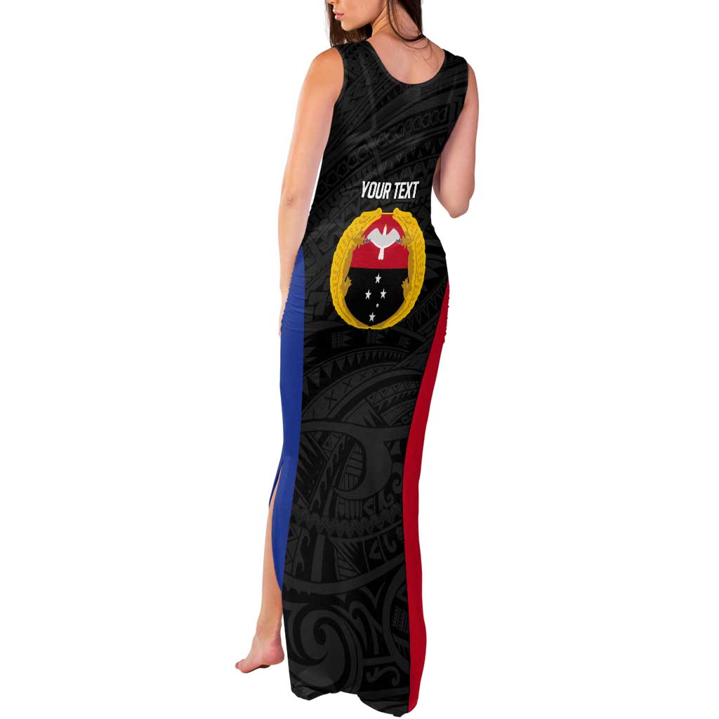 Personalised PNG Gulf Province Tank Maxi Dress Bird of Paradise Tattoo Flag Motif - Polynesian Pride