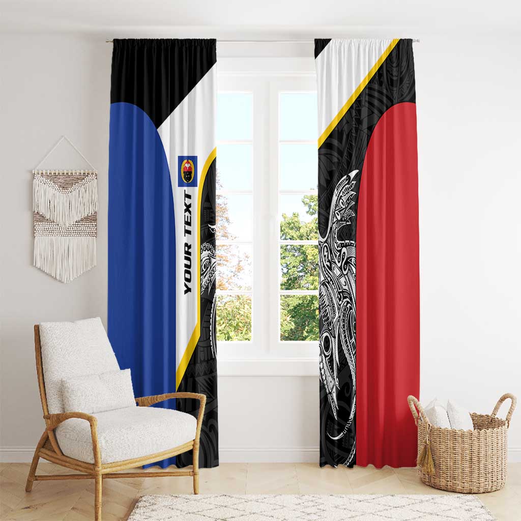 Personalised PNG Gulf Province Window Curtain Bird of Paradise Tattoo Flag Motif - Polynesian Pride