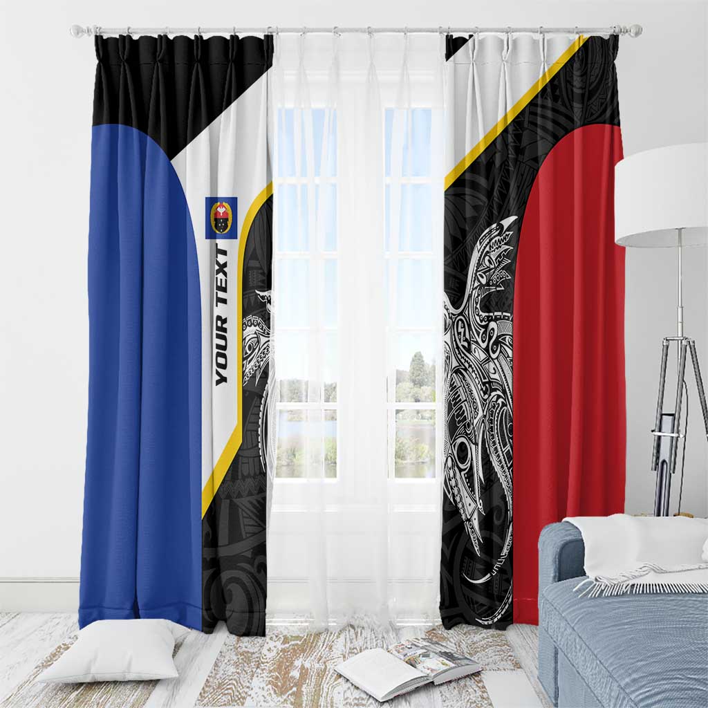 Personalised PNG Gulf Province Window Curtain Bird of Paradise Tattoo Flag Motif - Polynesian Pride