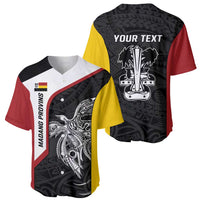 Personalised PNG Madang Province Baseball Jersey Bird of Paradise Tattoo Flag Motif - Polynesian Pride