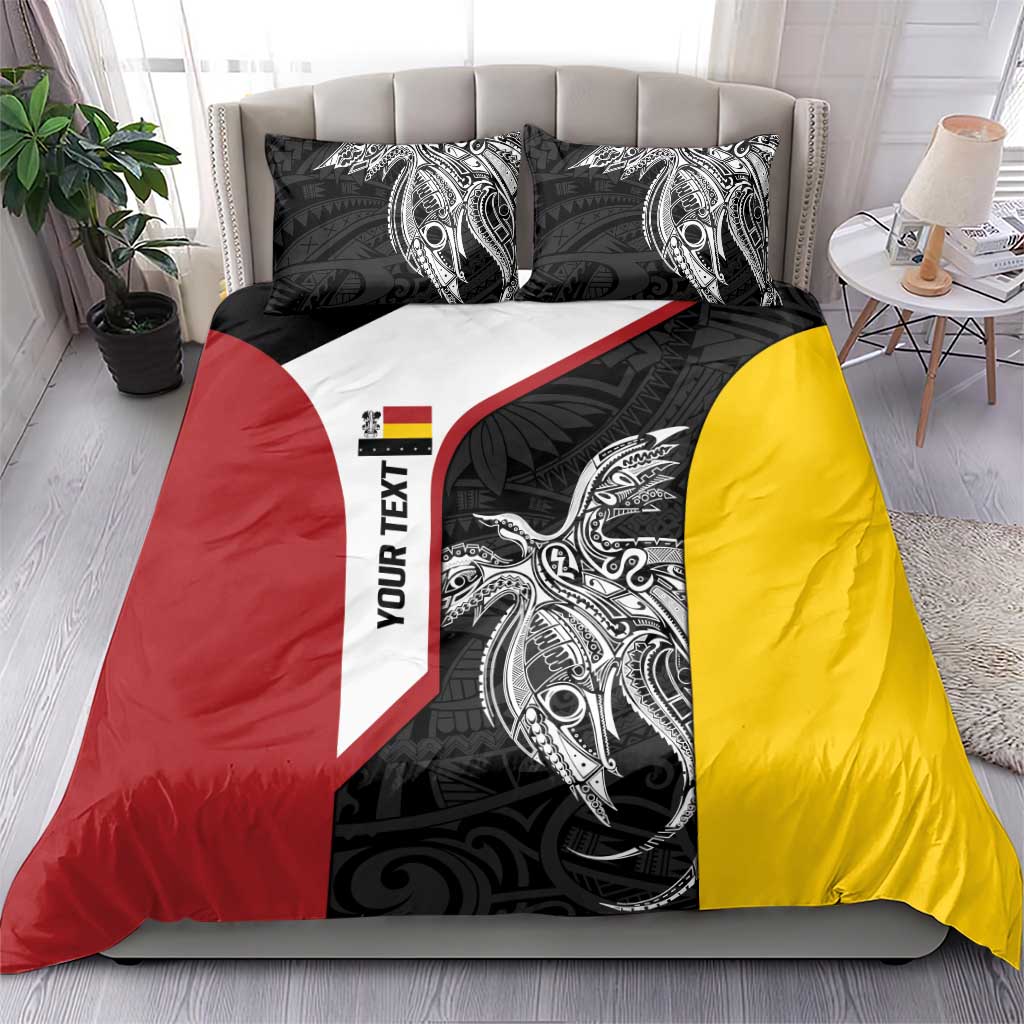 Personalised PNG Madang Province Bedding Set Bird of Paradise Tattoo Flag Motif - Polynesian Pride