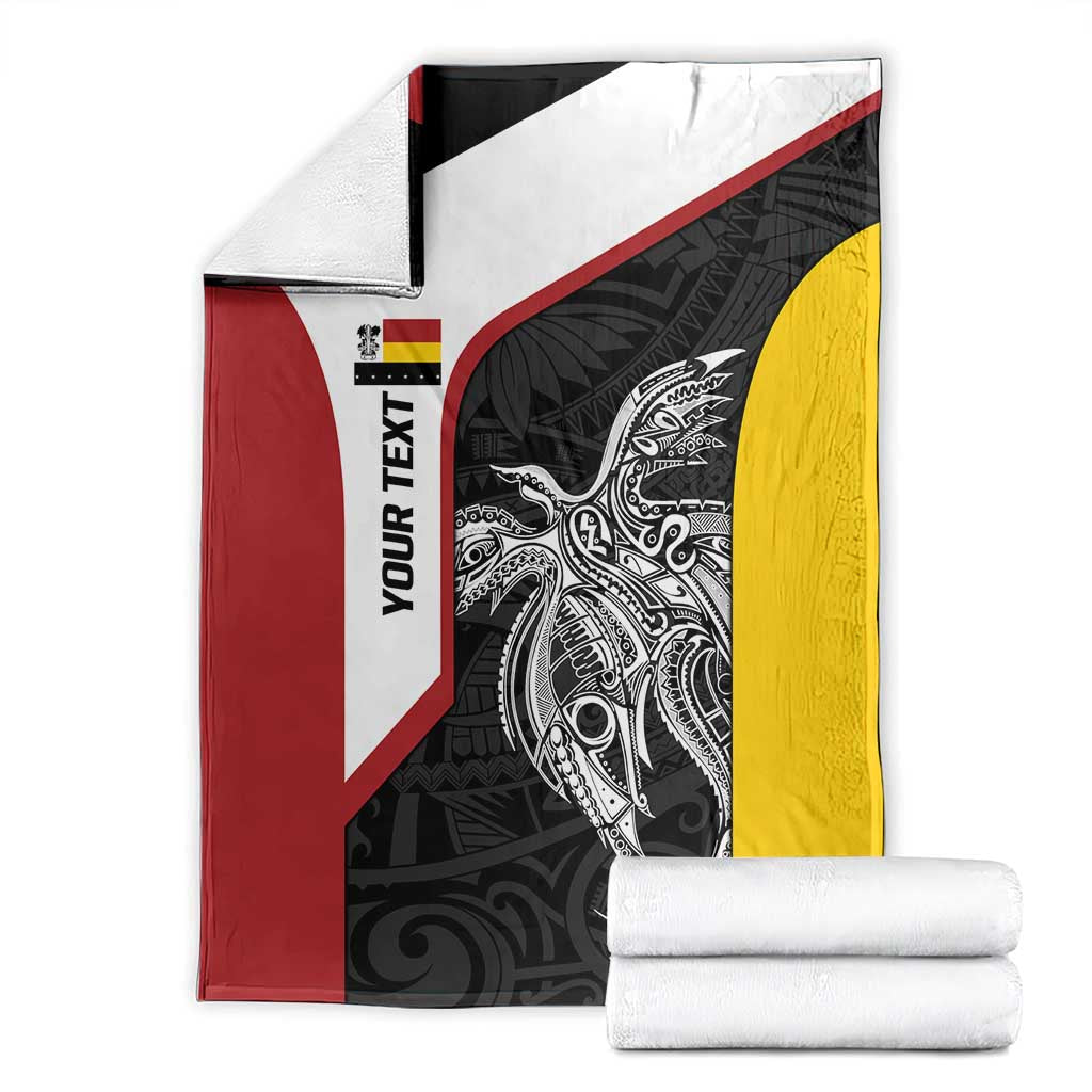Personalised PNG Madang Province Blanket Bird of Paradise Tattoo Flag Motif - Polynesian Pride