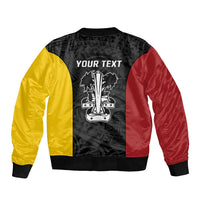 Personalised PNG Madang Province Bomber Jacket Bird of Paradise Tattoo Flag Motif - Polynesian Pride