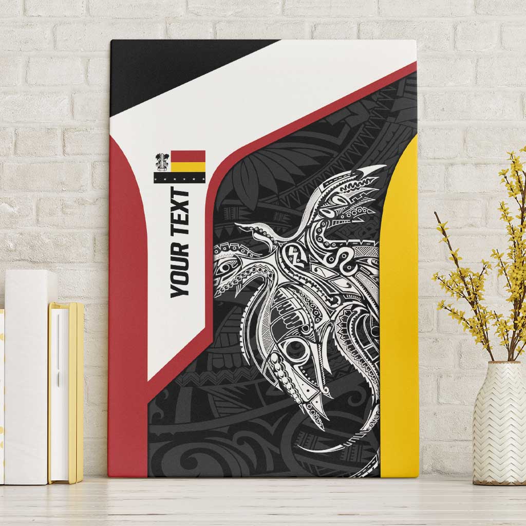 Personalised PNG Madang Province Canvas Wall Art Bird of Paradise Tattoo Flag Motif LT9 Without Frame Yellow - Polynesian Pride