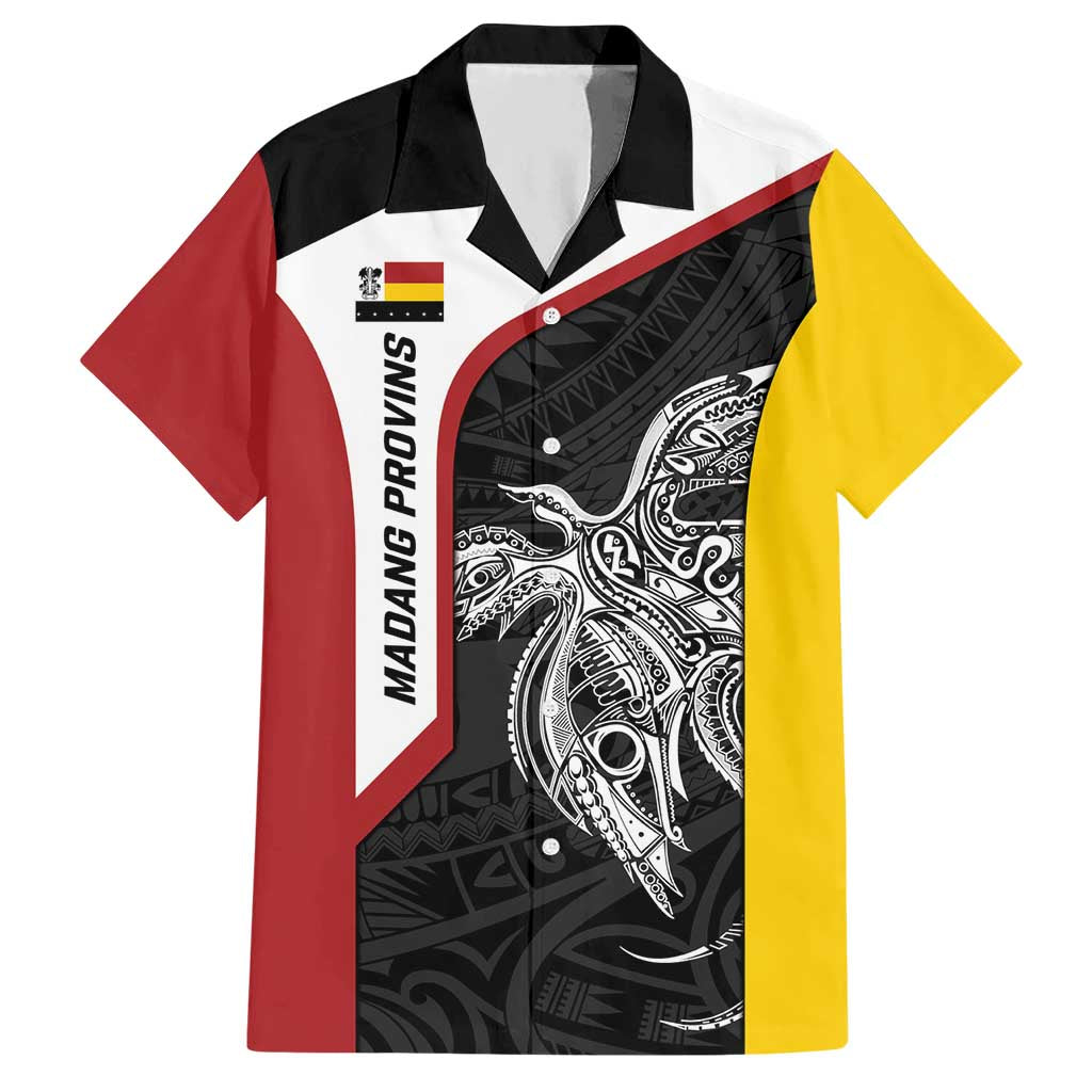Personalised PNG Madang Province Hawaiian Shirt Bird of Paradise Tattoo Flag Motif LT9 Yellow - Polynesian Pride