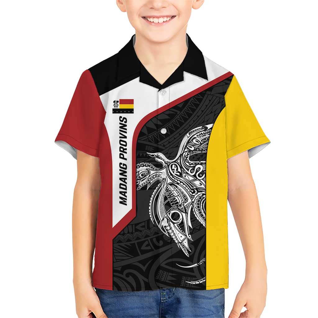 Personalised PNG Madang Province Hawaiian Shirt Bird of Paradise Tattoo Flag Motif - Polynesian Pride