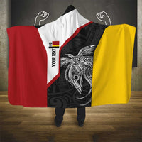 Personalised PNG Madang Province Hooded Blanket Bird of Paradise Tattoo Flag Motif - Polynesian Pride