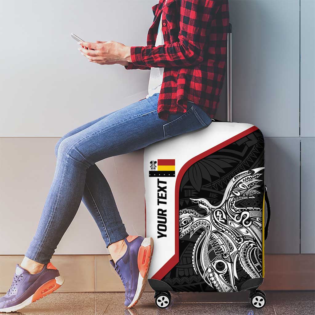Personalised PNG Madang Province Luggage Cover Bird of Paradise Tattoo Flag Motif - Polynesian Pride
