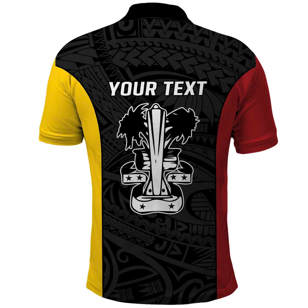 Personalised PNG Madang Province Polo Shirt Bird of Paradise Tattoo Flag Motif - Polynesian Pride
