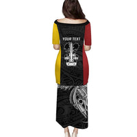 Personalised PNG Madang Province Puletasi Bird of Paradise Tattoo Flag Motif - Polynesian Pride