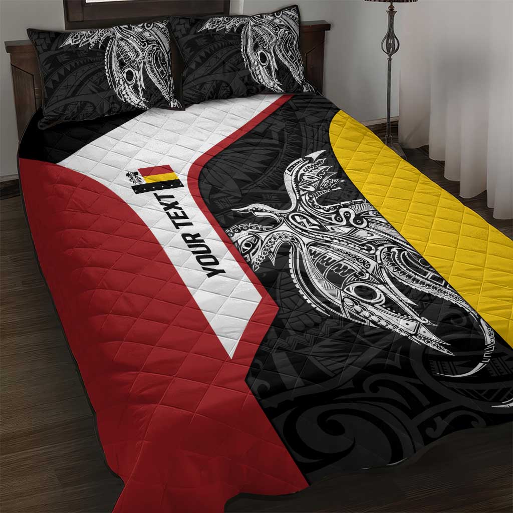Personalised PNG Madang Province Quilt Bed Set Bird of Paradise Tattoo Flag Motif - Polynesian Pride
