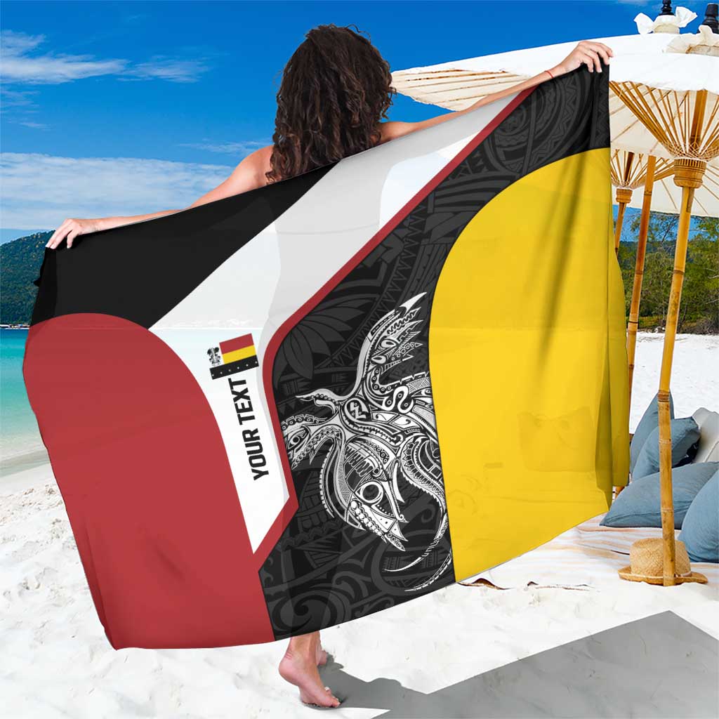 Personalised PNG Madang Province Sarong Bird of Paradise Tattoo Flag Motif - Polynesian Pride