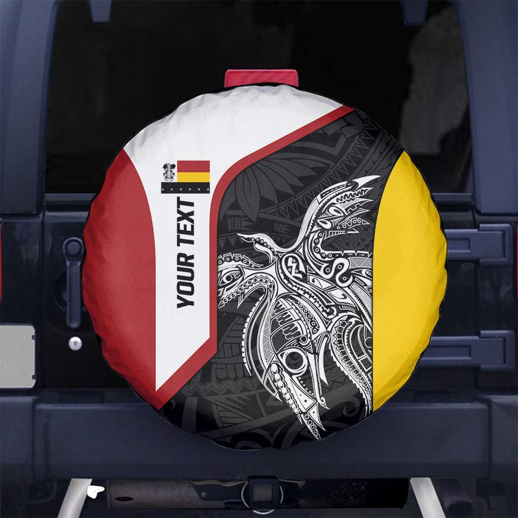Personalised PNG Madang Province Spare Tire Cover Bird of Paradise Tattoo Flag Motif - Polynesian Pride