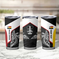 Personalised PNG Madang Province Tumbler Cup Bird of Paradise Tattoo Flag Motif - Polynesian Pride