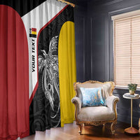 Personalised PNG Madang Province Window Curtain Bird of Paradise Tattoo Flag Motif - Polynesian Pride