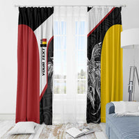 Personalised PNG Madang Province Window Curtain Bird of Paradise Tattoo Flag Motif - Polynesian Pride