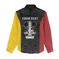 Personalised PNG Madang Province Women Casual Shirt Bird of Paradise Tattoo Flag Motif - Polynesian Pride