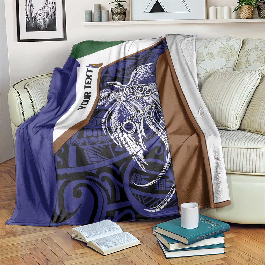 Personalised PNG Manus Province Blanket Bird of Paradise Tattoo Flag Motif - Polynesian Pride