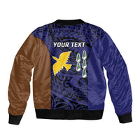 Personalised PNG Manus Province Bomber Jacket Bird of Paradise Tattoo Flag Motif - Polynesian Pride