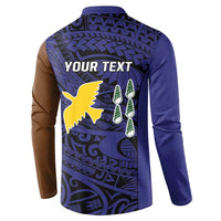Personalised PNG Manus Province Button Sweatshirt Bird of Paradise Tattoo Flag Motif LT9 - Polynesian Pride