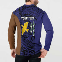 Personalised PNG Manus Province Button Sweatshirt Bird of Paradise Tattoo Flag Motif LT9 - Polynesian Pride