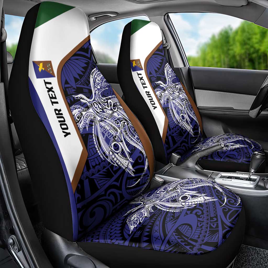 Personalised PNG Manus Province Car Seat Cover Bird of Paradise Tattoo Flag Motif - Polynesian Pride