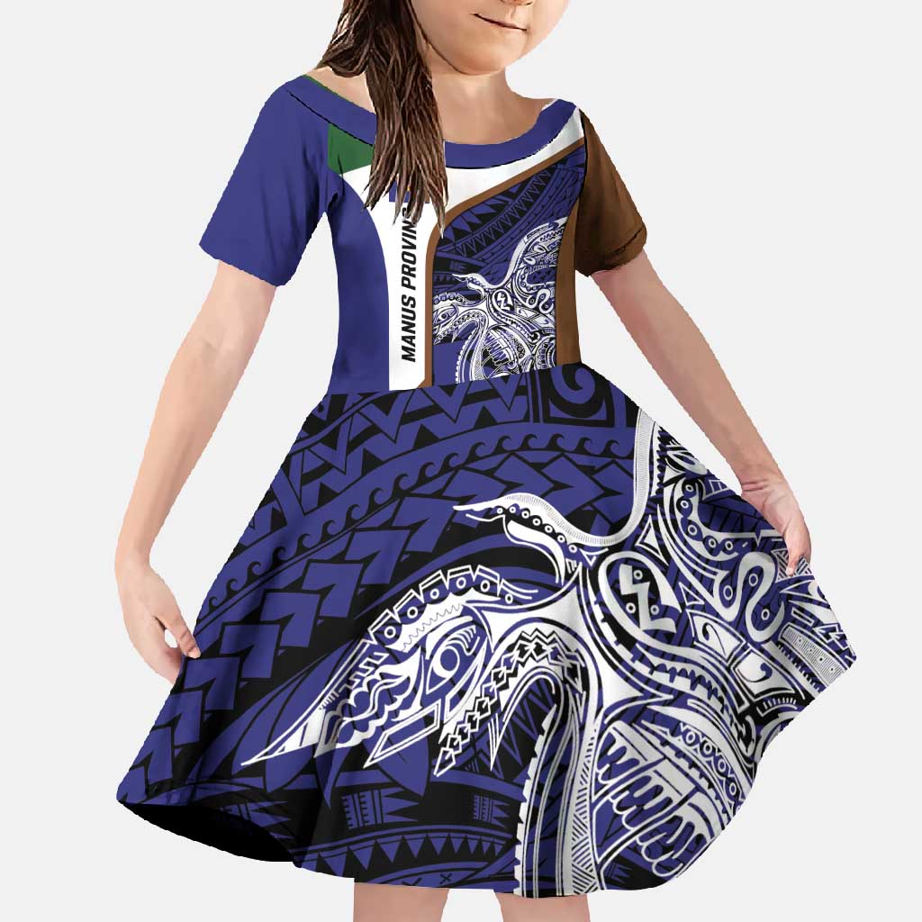 Personalised PNG Manus Province Family Matching Long Sleeve Bodycon Dress and Hawaiian Shirt Bird of Paradise Tattoo Flag Motif - Polynesian Pride
