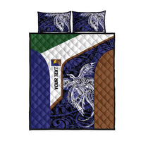 Personalised PNG Manus Province Quilt Bed Set Bird of Paradise Tattoo Flag Motif - Polynesian Pride