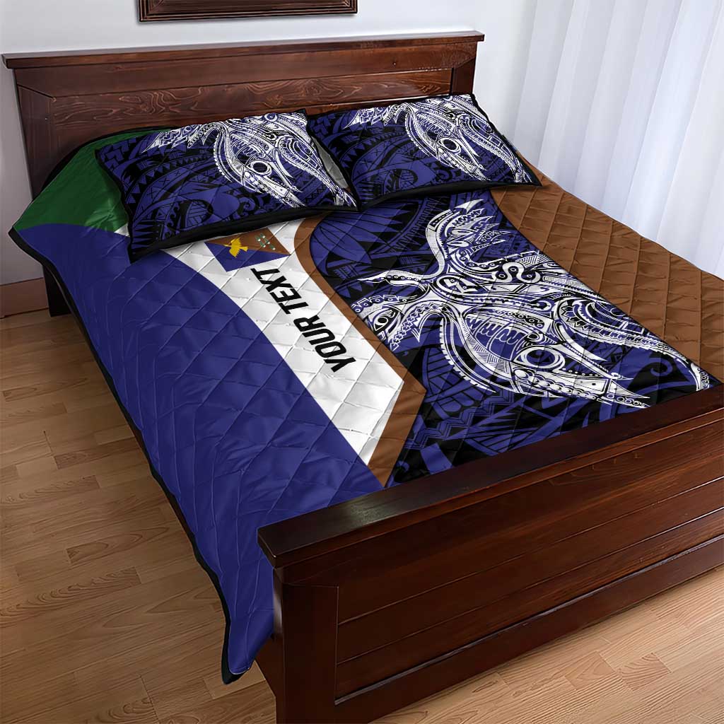 Personalised PNG Manus Province Quilt Bed Set Bird of Paradise Tattoo Flag Motif - Polynesian Pride