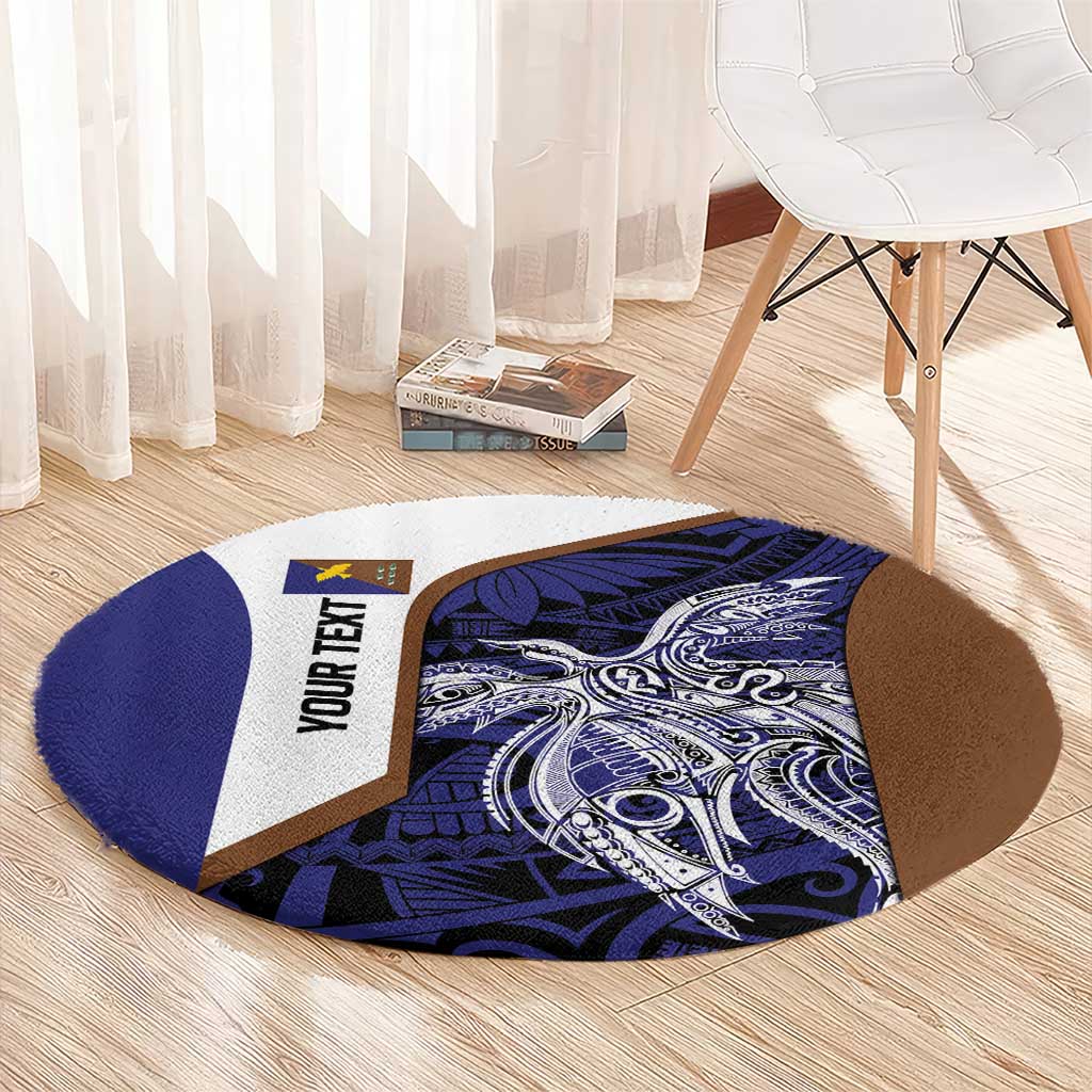 Personalised PNG Manus Province Round Carpet Bird of Paradise Tattoo Flag Motif - Polynesian Pride