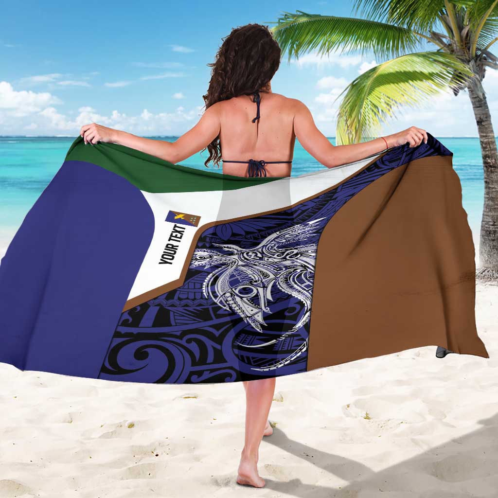 Personalised PNG Manus Province Sarong Bird of Paradise Tattoo Flag Motif - Polynesian Pride