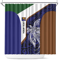 Personalised PNG Manus Province Shower Curtain Bird of Paradise Tattoo Flag Motif - Polynesian Pride