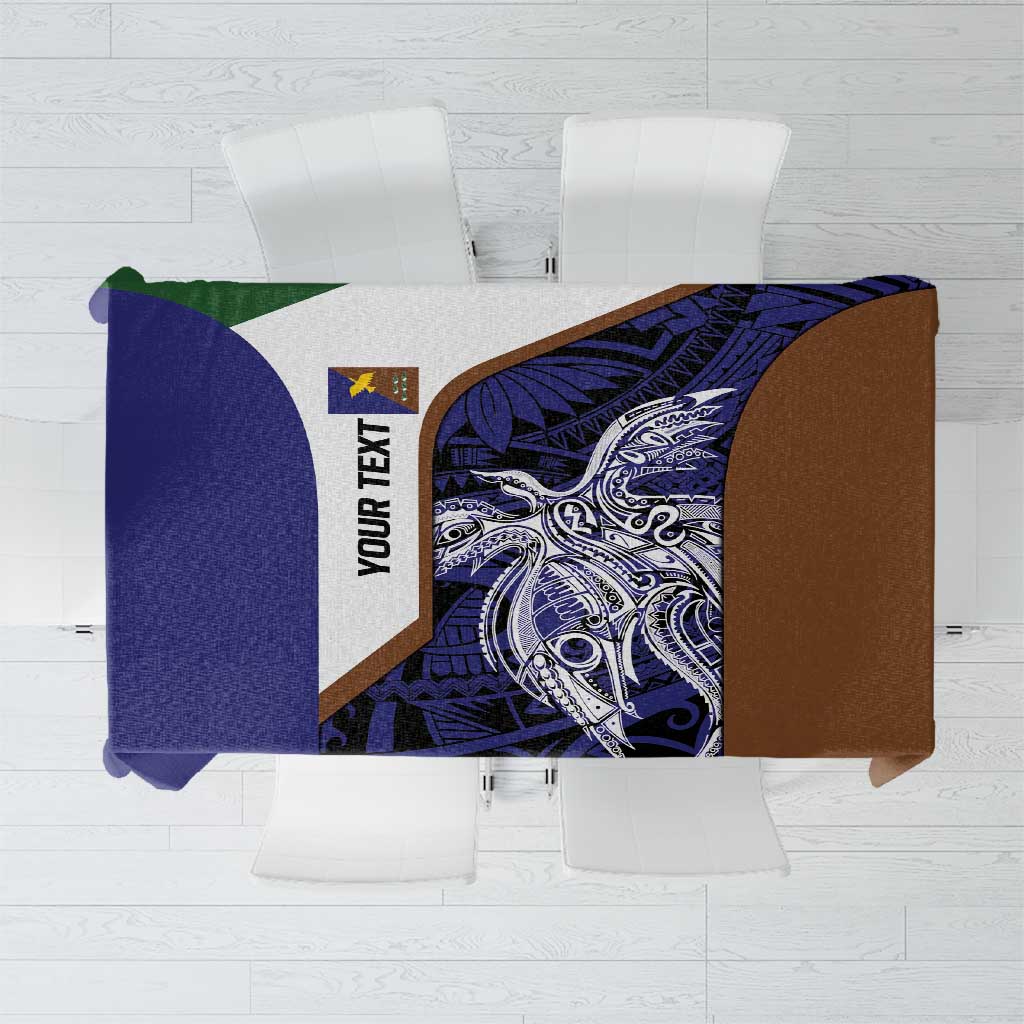 Personalised PNG Manus Province Tablecloth Bird of Paradise Tattoo Flag Motif LT9 Blue - Polynesian Pride