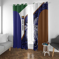 Personalised PNG Manus Province Window Curtain Bird of Paradise Tattoo Flag Motif - Polynesian Pride