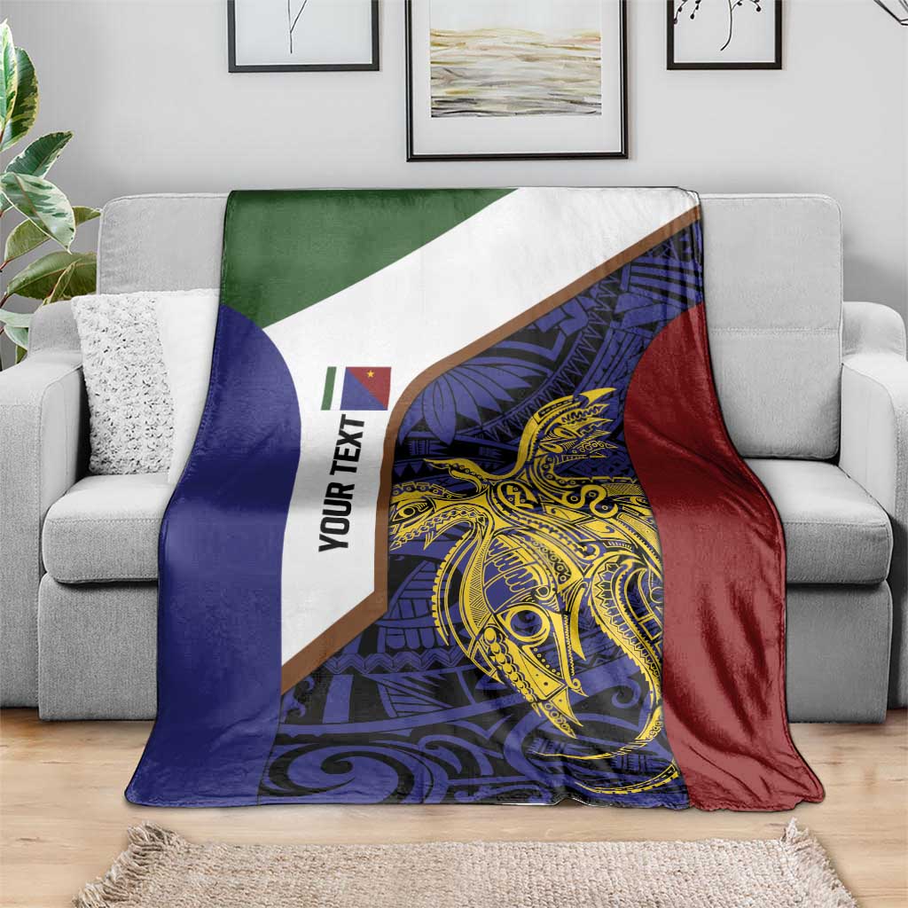 Personalised PNG Milne Bay Province Blanket Bird of Paradise Tattoo Flag Motif - Polynesian Pride