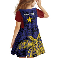 Personalised PNG Milne Bay Province Family Matching Off Shoulder Maxi Dress and Hawaiian Shirt Bird of Paradise Tattoo Flag Motif - Polynesian Pride