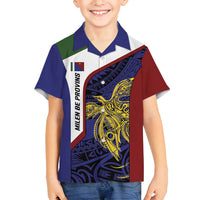 Personalised PNG Milne Bay Province Family Matching Off Shoulder Maxi Dress and Hawaiian Shirt Bird of Paradise Tattoo Flag Motif - Polynesian Pride