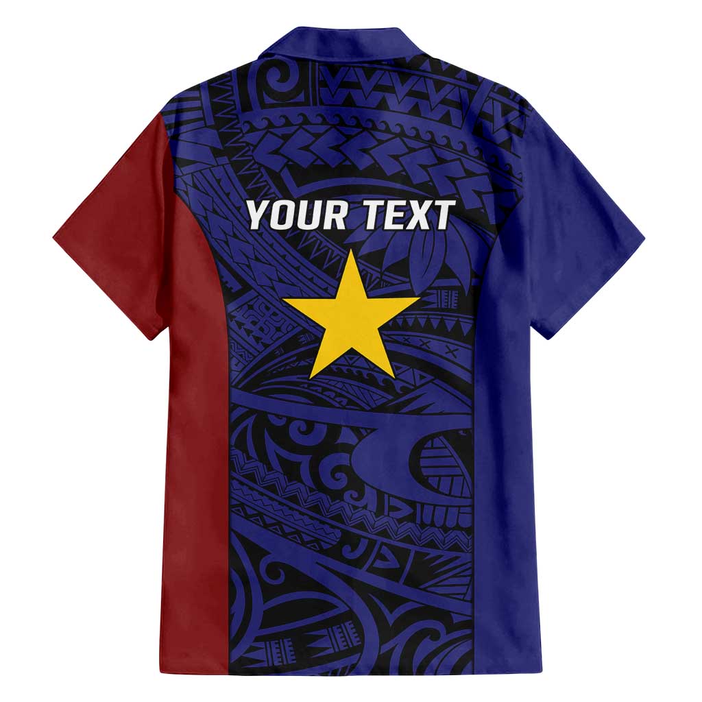 Personalised PNG Milne Bay Province Family Matching Puletasi and Hawaiian Shirt Bird of Paradise Tattoo Flag Motif - Polynesian Pride